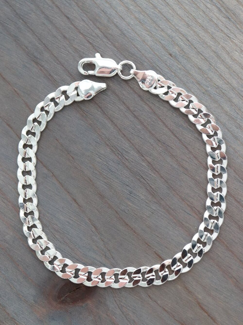 S925 6mm Curb Cuban Link Chain Necklace Sterling Silver